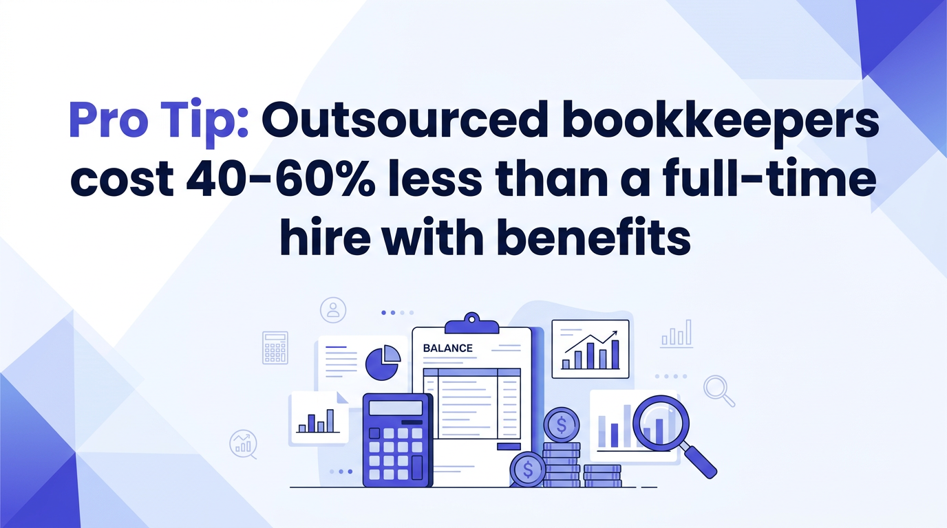 Pro tip: Bookkeeper cost comparison showing DIY, part-time, full-time, and outsourced options