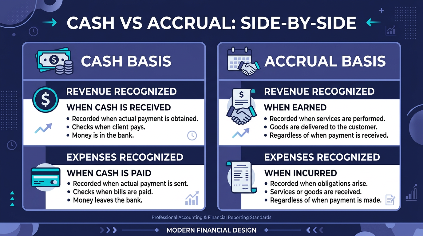 Pro tip: Cash vs Accrual: Side-by-Side