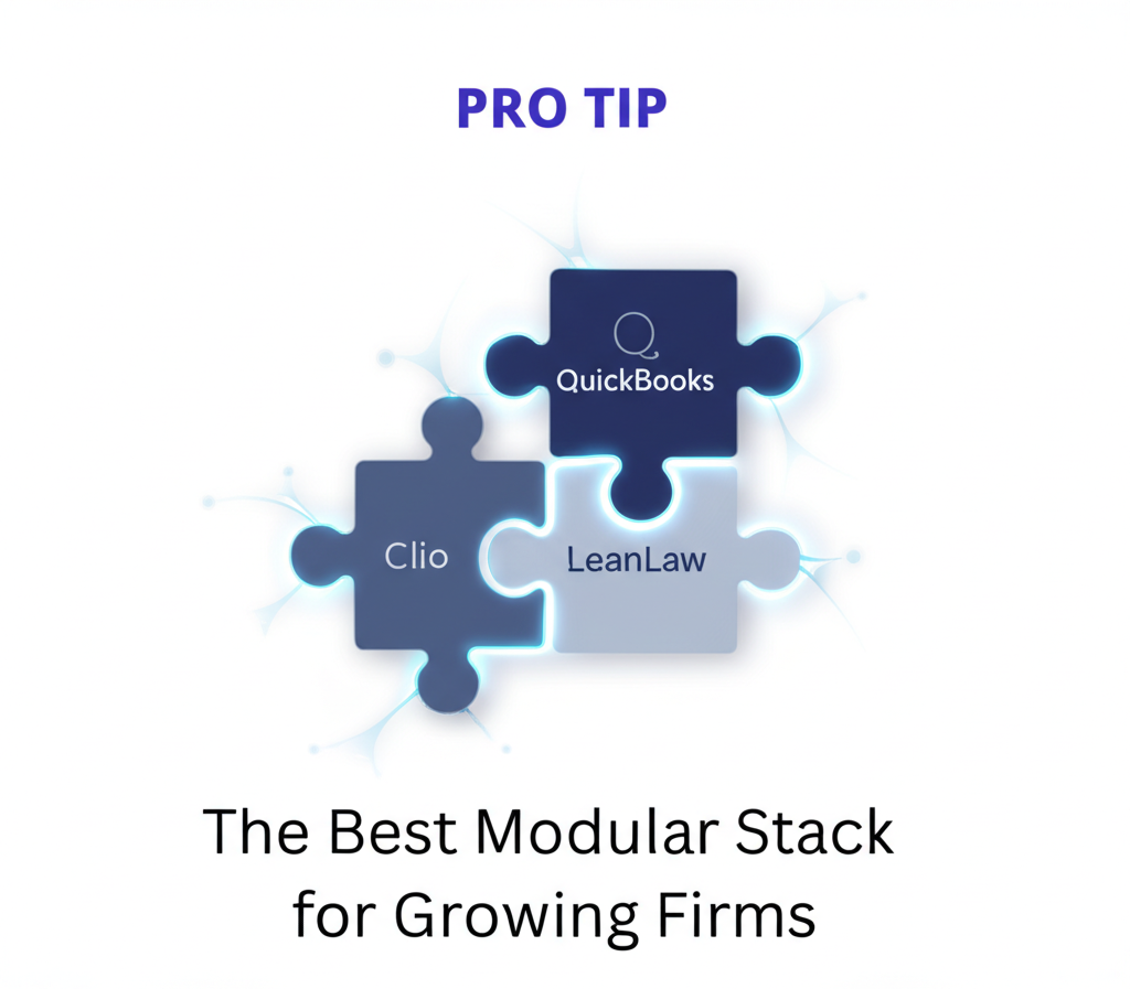 Pro tip: The best modular law firm bookkeeping software stack - Clio QuickBooks and LeanLaw integrated