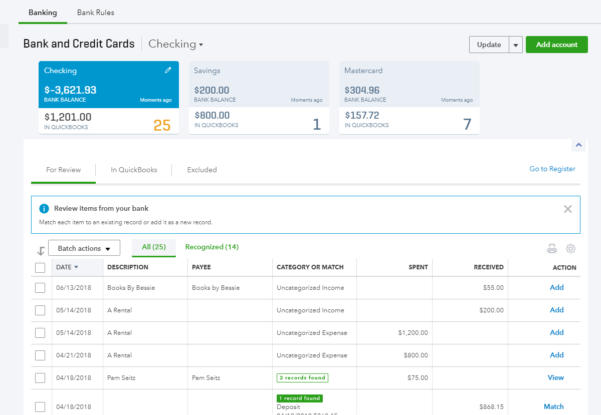 bank and credit dashboard