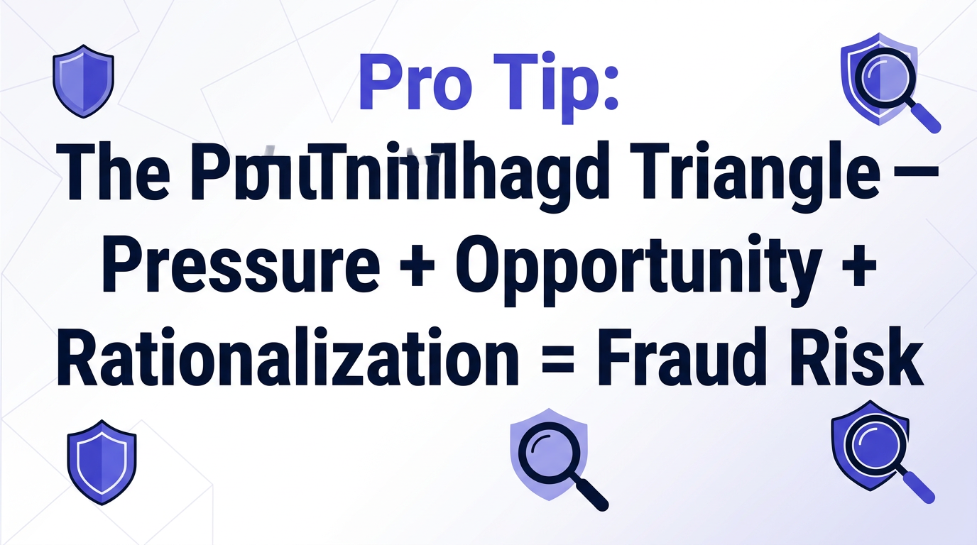 Pro tip: The Fraud Triangle — Pressure, Opportunity, and Rationalization